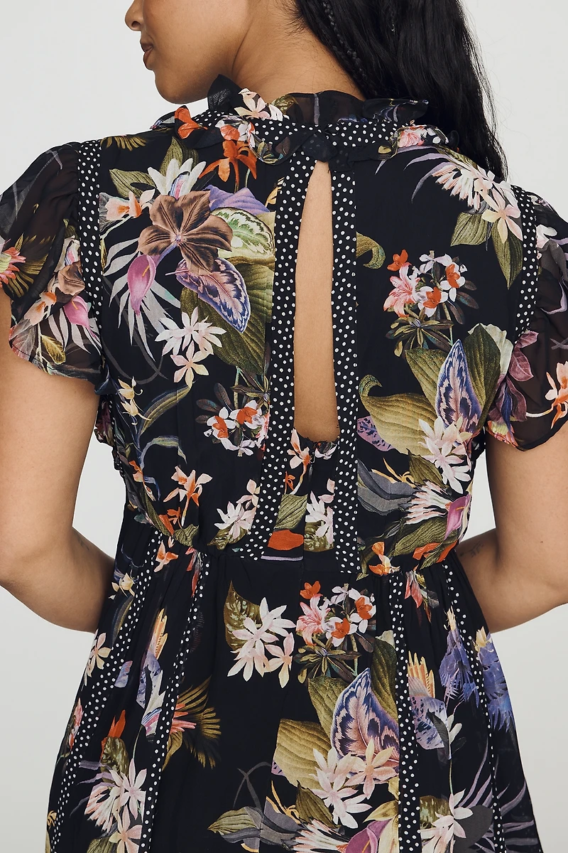 Maeve Short-Sleeve V-Neck Midi Dress