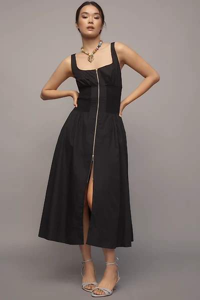 The Tommie Smocked Front-Zip Shirt Dress: Sleeveless Scoop-Neck Edition