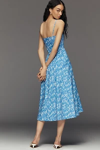 Maeve Sleeveless Square-Neck Drop-Waist Midi Dress