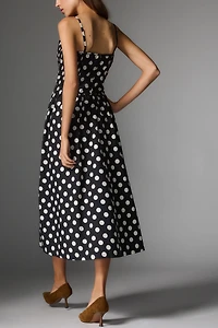 Maeve Sleeveless Square-Neck Drop-Waist Midi Dress