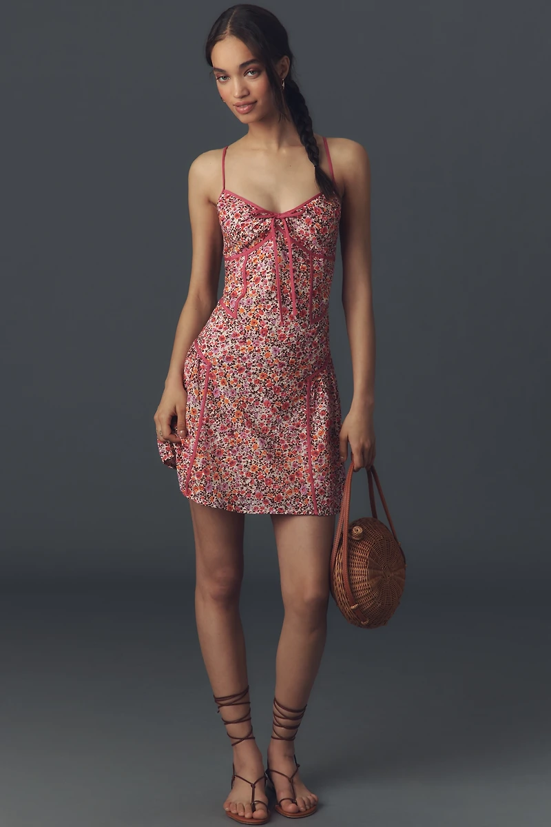 By Anthropologie Paneled Mini Slip Dress