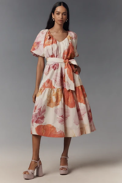 By Anthropologie Short-Sleeve Midi Tent Dress