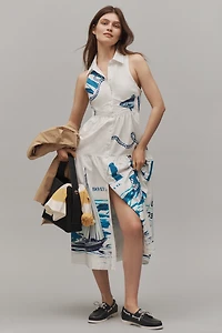 Maeve Sleeveless Midi Shirt Dress