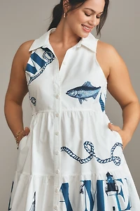 Maeve Sleeveless Midi Shirt Dress