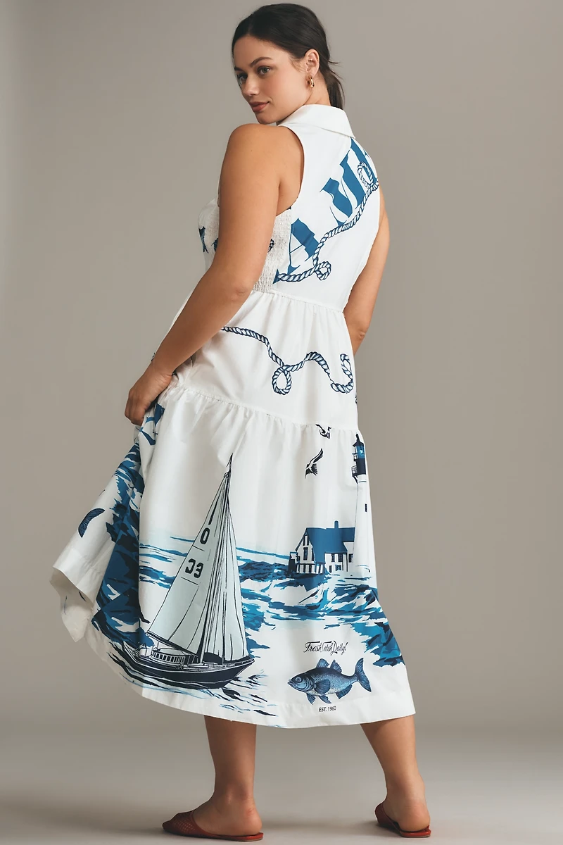 Maeve Sleeveless Midi Shirt Dress
