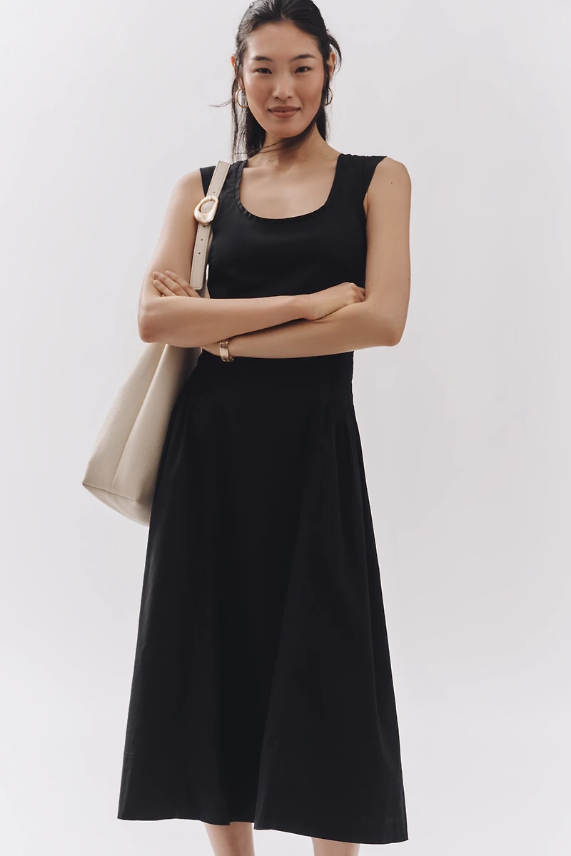 By Anthropologie Sleeveless Scoop-Neck Midi Dress