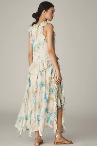 Maeve V-Neck Ruffle Hi-Low Dress