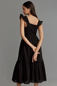 The Peregrine Square-Neck Midi Dress
