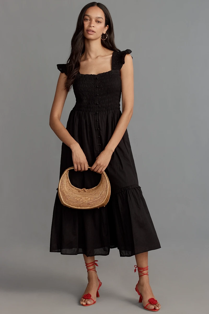 The Peregrine Square-Neck Midi Dress