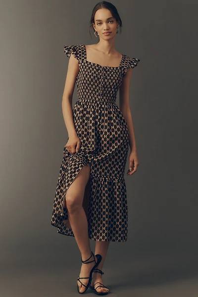 The Peregrine Square-Neck Midi Dress