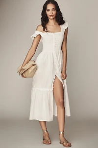 The Peregrine Square-Neck Midi Dress