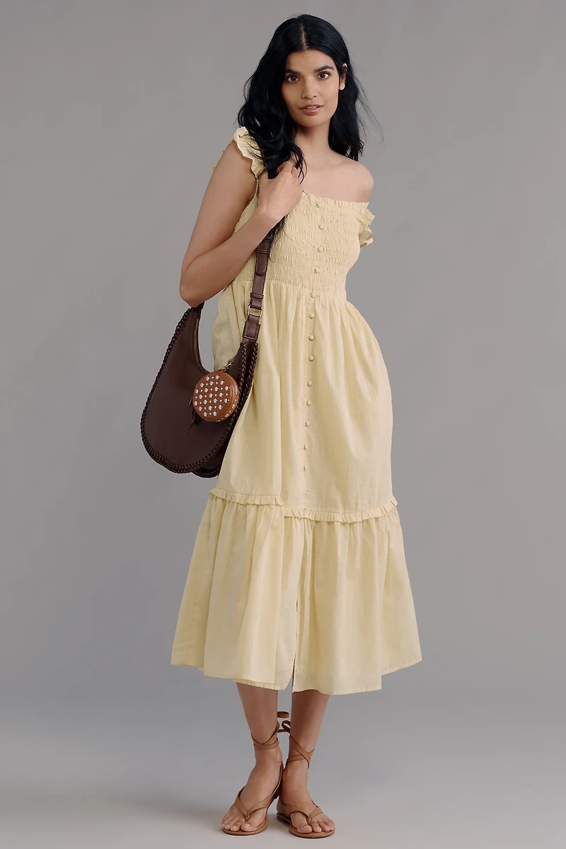 The Peregrine Square-Neck Midi Dress