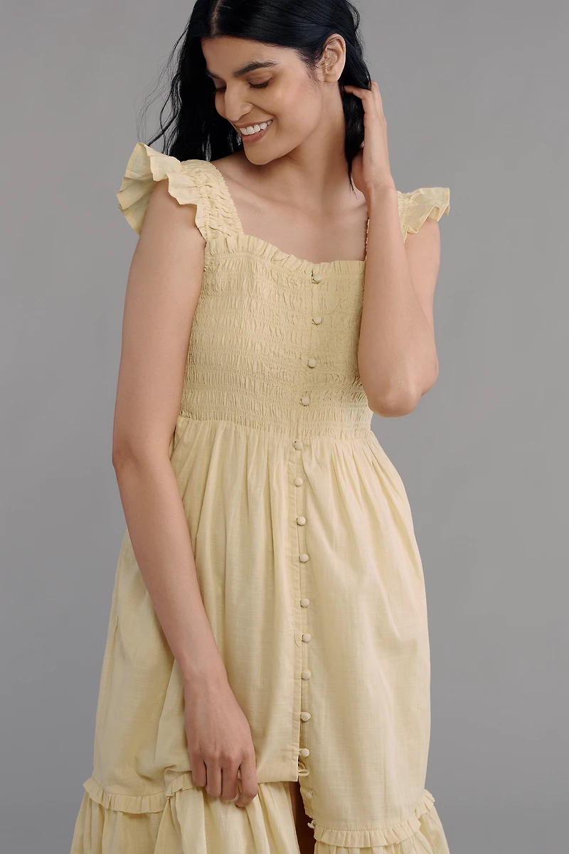 The Peregrine Square-Neck Midi Dress