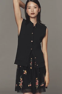 By Anthropologie Sleeveless Cardigan Sweater Dress