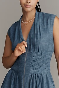 The Tommie Denim Eyelet Trim Dress