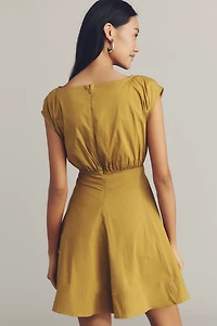 Maeve Sleeveless Waisted Poplin Mini Dress