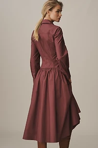 By Anthropologie Drop-Waist Midi Shirt Dress