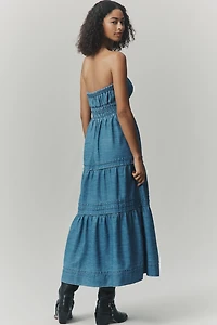 The Somerset Strapless Denim Maxi Dress