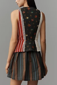 Maeve Mixed-Print Vest