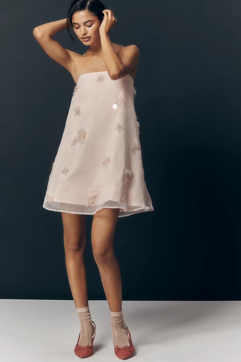 Maeve Strapless Scattered Embellished Mini Dress