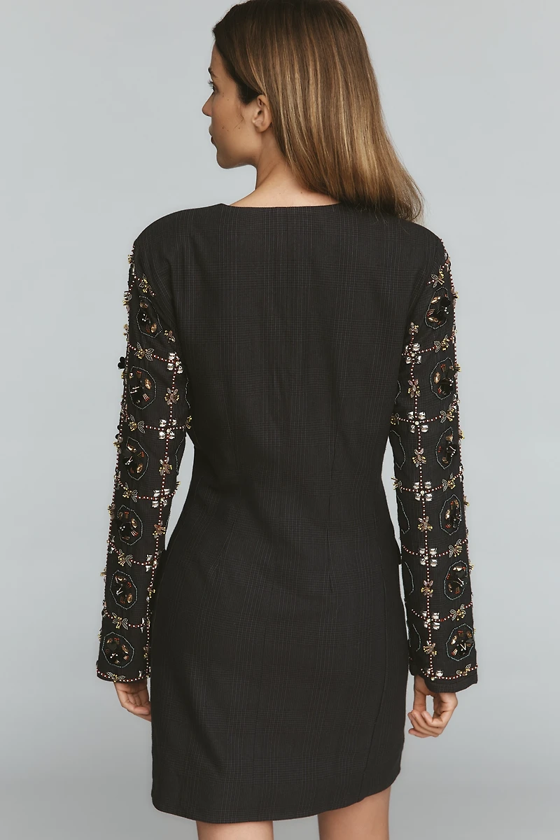 Maeve Long-Sleeve Embellished Blazer Mini Dress