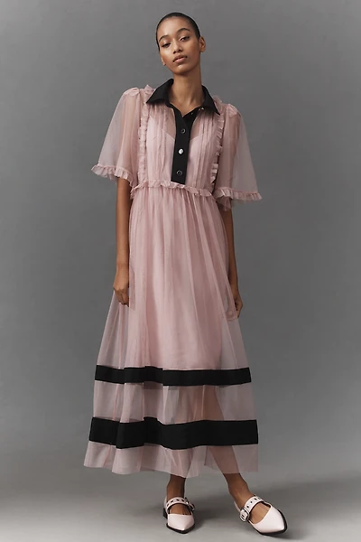 By Anthropologie Sheer Maxi Dress