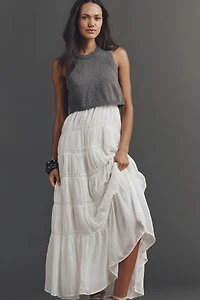 By Anthropologie Twofer Tiered Sleeveless Dress