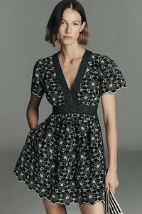 Maeve Cotton Lace V-Neck  Mini Dress