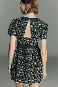 Maeve Cotton Lace V-Neck  Mini Dress