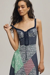 By Anthropologie Printed Patchwork Midi Dress
