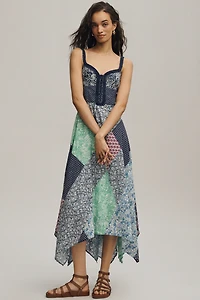 By Anthropologie Printed Patchwork Midi Dress