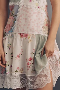 Maeve Drop-Waist Lace-Trim Mini Dress