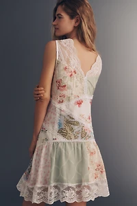 Maeve Drop-Waist Lace-Trim Mini Dress