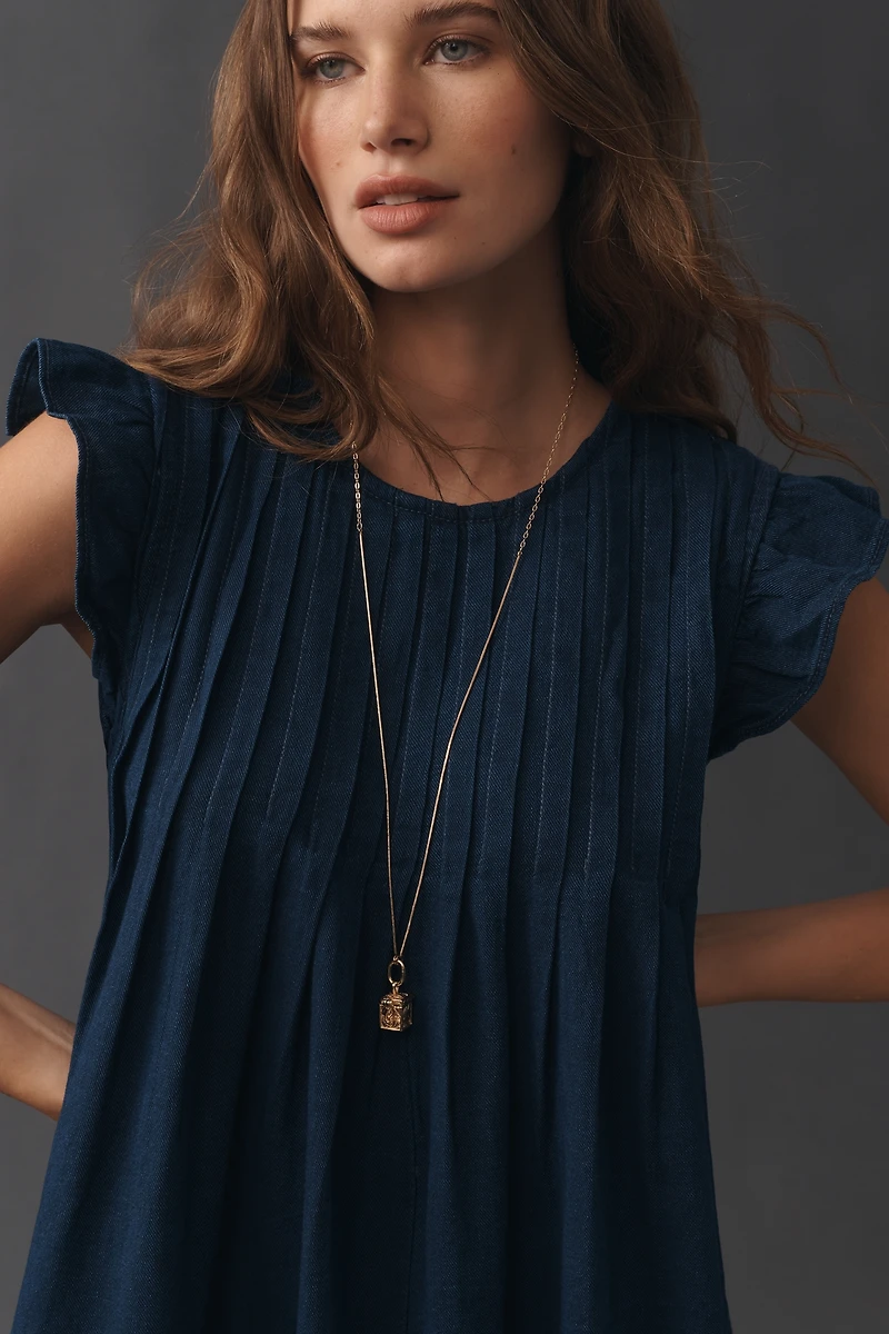 Pilcro Sleeveless Cotton Pintuck Dress