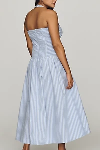 Maeve Poplin Halter Midi Dress