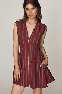 Tommie Front-Zip Mini Shirt Dress