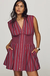 Tommie Front-Zip Mini Shirtdress