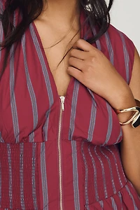 Tommie Front-Zip Mini Shirtdress