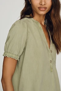 Aly Puff-Sleeve Mini Dress by Pilcro