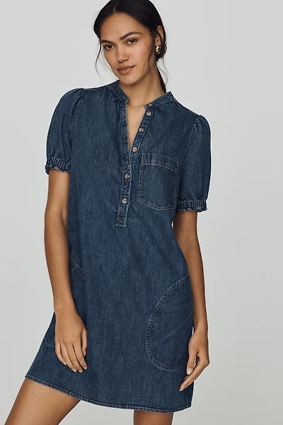 Pilcro Puff-Sleeve Denim Mini Dress | Hawthorn Mall Pilcro Puff-Sleeve Denim Mini Dress | Hawthorn Mall
