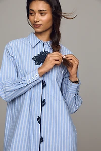 Maeve Soren Long-Sleeve Midi Shirtdress