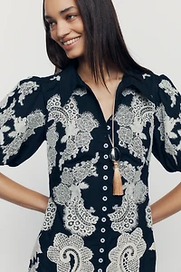 By Anthropologie Appliqué Midi Dress