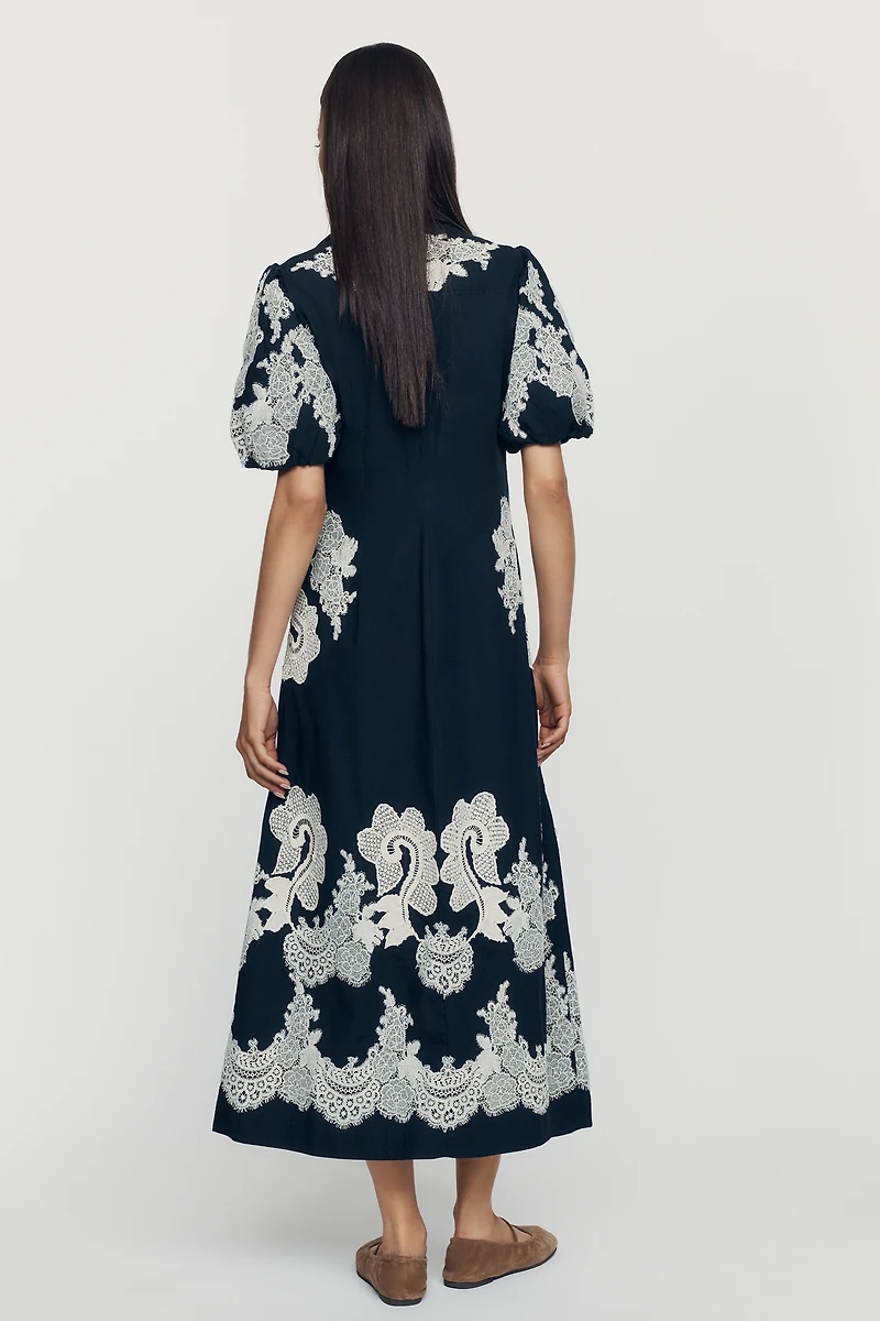 By Anthropologie Appliqué Midi Dress