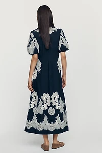 By Anthropologie Appliqué Midi Dress