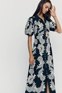 By Anthropologie Appliqué Midi Dress