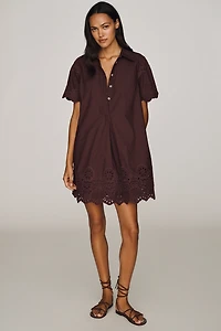 By Anthropologie Pollie 100% Cotton Swing Mini Dress