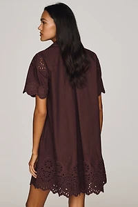 By Anthropologie Pollie 100% Cotton Swing Mini Dress