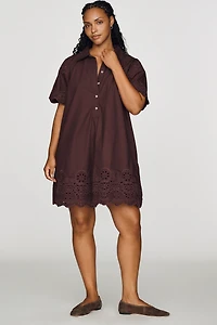 By Anthropologie Pollie 100% Cotton Swing Mini Dress