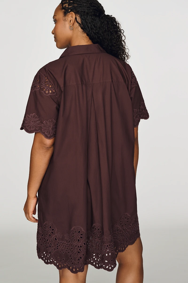 By Anthropologie Pollie 100% Cotton Swing Mini Dress