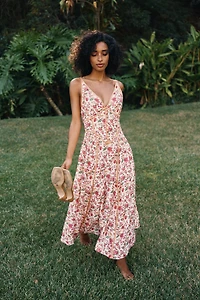By Anthropologie Waisted Tipped Midi Dress